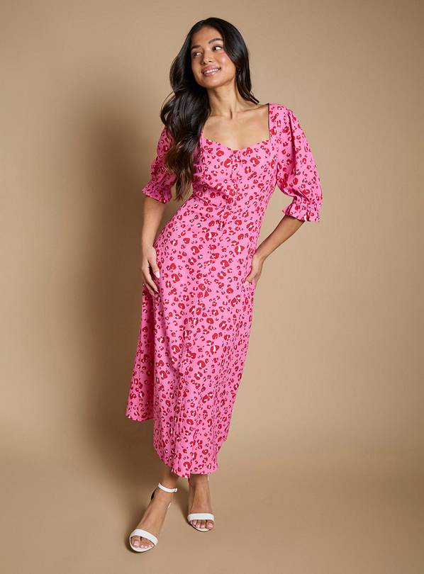 DOROTHY PERKINS Petite Animal Button Through Midaxi Dress 8